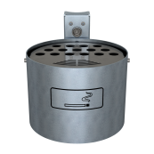 Round ashtray for fixing on walls or posts | hot dipped galvanized | without standingpost